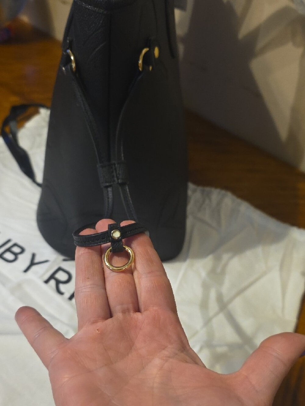 Ruby Ribbon Black Embossed Bow Tote - Picture 8 of 9